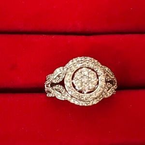 10K White Gold with 1.00ctw Diamond Ring Sz6